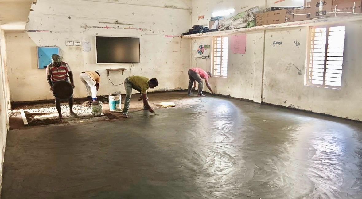 Classroom flooring restoration